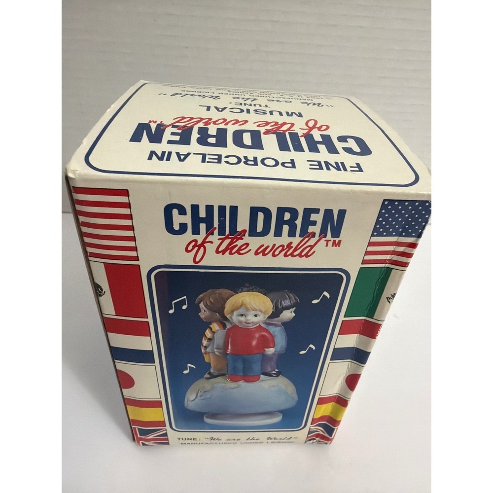 NEW 1985 Children of‎ the World Musical Porcelain Figurine We are the World Tune